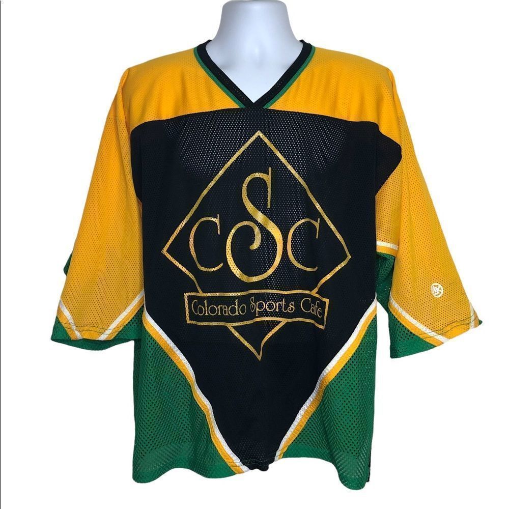 Colorado Sports Cafe Rare Logo Vintage 90s Hockey Jersey Size XL - 2XL #63